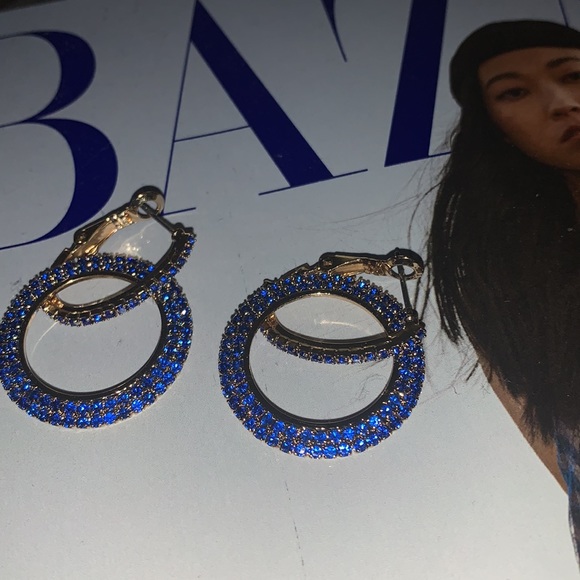 Turquoise double linked Loop earrings - Picture 2 of 4